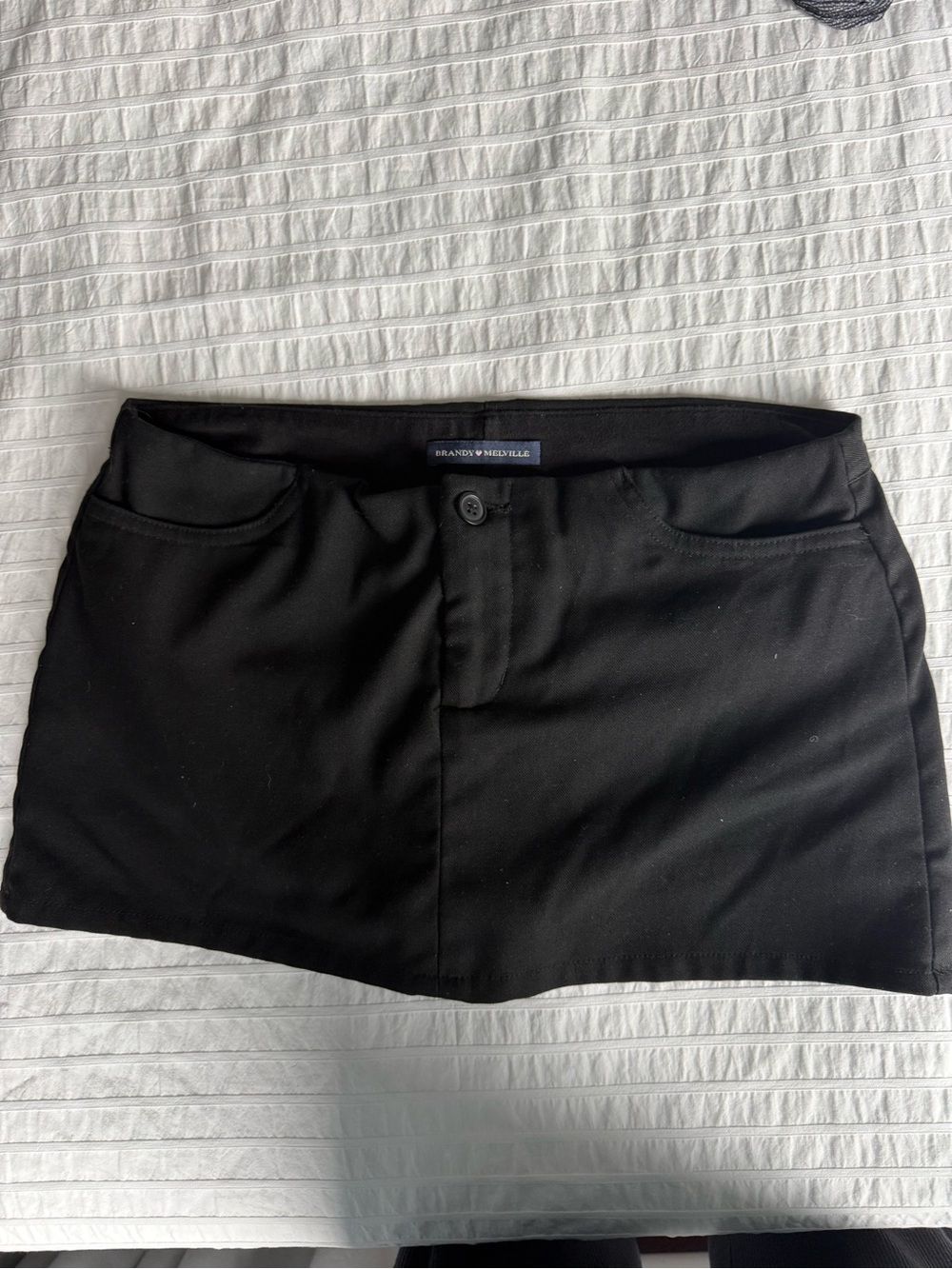 Brandy Melville Black Mini Skirt with Front Button
